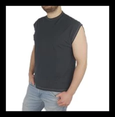 Oversized Siyah Spor T-shirt 1069 - Resim 2