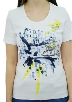 Baskılı Beyaz T-Shirt - 4