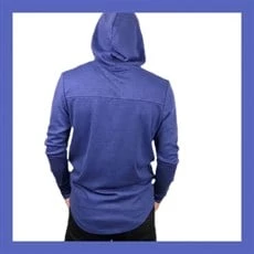 Boyu Uzun Spor Sweatshirt Mavi - Resim 4