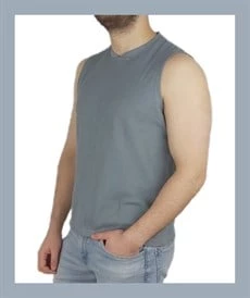 Mavi Waffle Kolsuz T-shirt 1065 - Resim 2