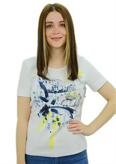 Baskılı Beyaz T-Shirt - 2