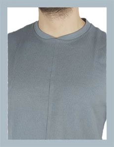 Mavi Waffle Kolsuz T-shirt 1065 - Resim 3