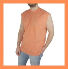 Turuncu Acid Yıkamalı Erkek T-shirt - Resim 2