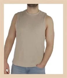 Spor Geniş Kolsuz Bej Atlet 10126 ürün görseli