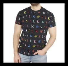 Siyah Yazı Detaylı T-shirt 1064 - 1