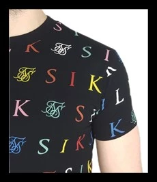 Siyah Yazı Detaylı T-shirt 1064 - 2