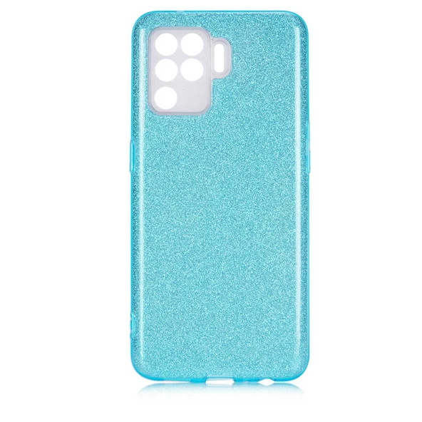 Oppo Reno 5 Lite Kılıf Simli Renkli Silikon - 4