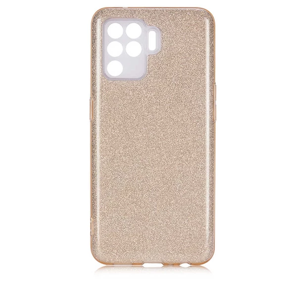 Oppo Reno 5 Lite Kılıf Simli Renkli Silikon - 5