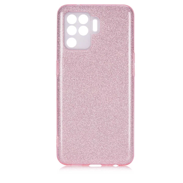 Oppo Reno 5 Lite Kılıf Simli Renkli Silikon - 6