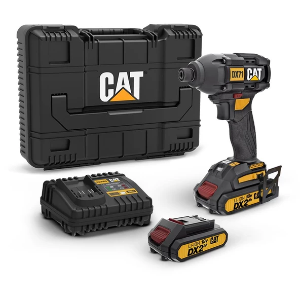 Cat Dx71 18Volt 2.0Ah Li-İon Çift Akülü 215Nm Kömürsüz Profesyonel Şarjlı Darbeli Tornavida