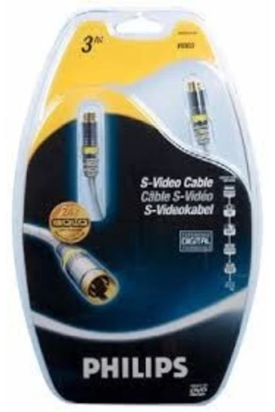 S VİDEO- SCART 3M KABLO 24K ALTIN KAPLAMA KONNEKTÖR BAKIR ÖRGÜLÜ SCART KABLO PHILIPS SWV3513/10 - 4