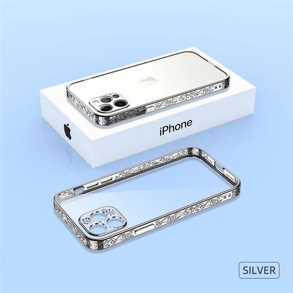 İphone 13 Pro Max Plating Kreatif Desenli Silikon Telefon Kılıfı - Resim 6