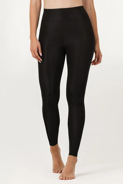 Yüksek Bel Toparlayıcı İnceltici Parlak Disko Tayt - 7