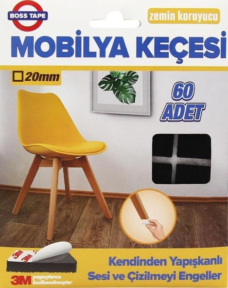 Mobilya Keçesi Sese ve Çizilmeye Son Yapışkanlı 25mmx40Ad-Kare ürün görseli 1