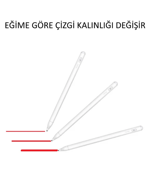 Apple iPad 2 3 4 Uyumlu Eğime Duyarlı Şarjlı Stylus Kalem - Resim 3