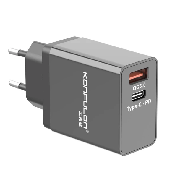 Konfulon C59 QC USB 3.0 + Type-C PD 20W Seyahat Hızlı Şarj Cihazı - 2