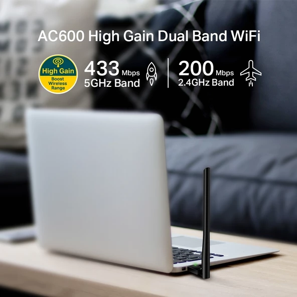 TP-LINK ARCHER T2U PLUS AC600 D.BAND USB ADAPTÖR - 8