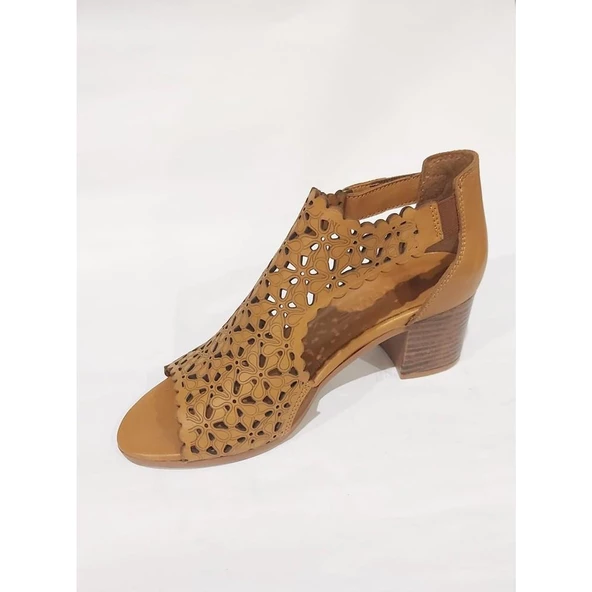 VENÜS 1857215Y TOPUKLU ZIMBALI DERİ KADIN SANDALET - 7
