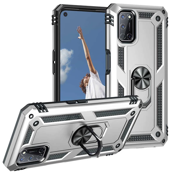 Oppo A72 Kılıf  Yüzüklü Standlı Manyetikli Armor Zırh ürün görseli 1