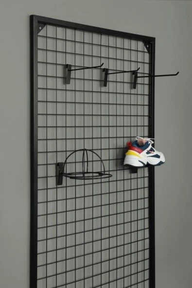Sık Telli Tel Raf - Tel Pano Stand, Duvar Askılığı 75x200 cm - 3