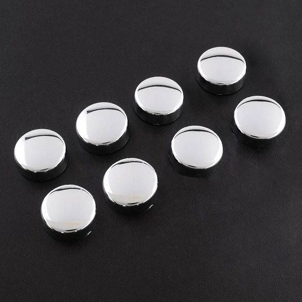 Dekoratif Vida Kapağı Kapatıcı 20 mm Parlak Krom Metal Vida Tapası Tıpası (50 ADET) - 2