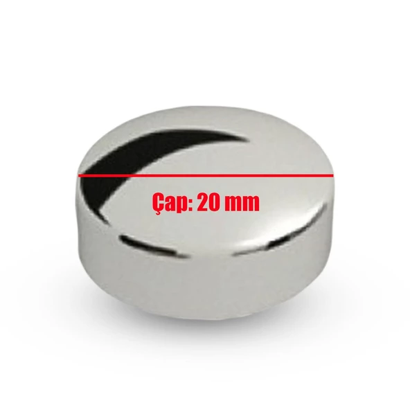 Dekoratif Vida Kapağı Kapatıcı 20 mm Parlak Krom Metal Vida Tapası Tıpası (50 ADET) - 4