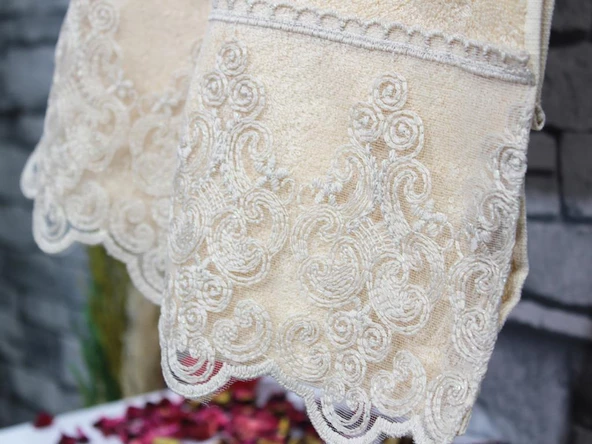 Fransız Dantelli Legend El Yüz Havlusu - 3 Renk - Resim 3