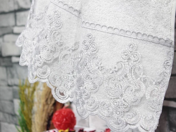 Fransız Dantelli Legend El Yüz Havlusu - 3 Renk - Resim 7