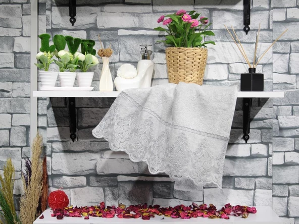 Fransız Dantelli Legend El Yüz Havlusu - 3 Renk - Resim 6