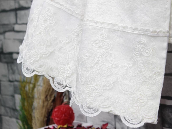 Fransız Dantelli Legend El Yüz Havlusu - 3 Renk - Resim 11