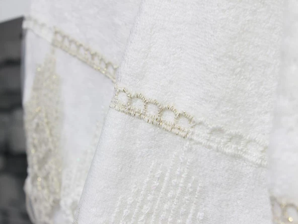 Fransız Dantelli İrina El Yüz Havlusu - 2 Renk - Resim 9