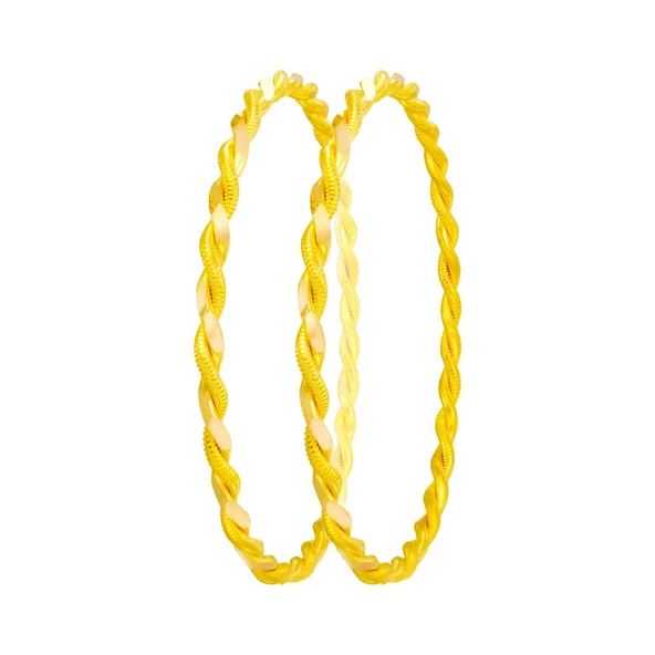 40 (2*20) gr(gram)  22 Ayar İşçiliksiz Paftalı Burma Bilezik ürün görseli 1