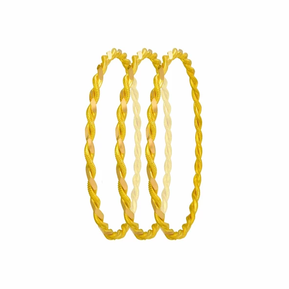 60 (3*20) gr(gram) 22 Ayar İşçiliksiz Paftalı Burma Bilezik ürün görseli 1