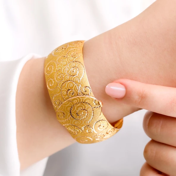 52 gr(gram) 30 mm 22 Ayar İşçiliksiz Bilezik TCNC052 - 2