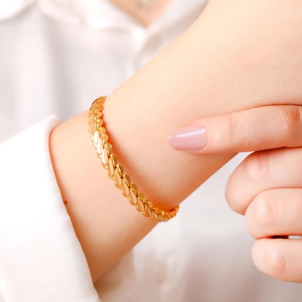 58 gr(gram) Üçlü Adana Burma 22 Ayar Altın Bilezik - Resim 2