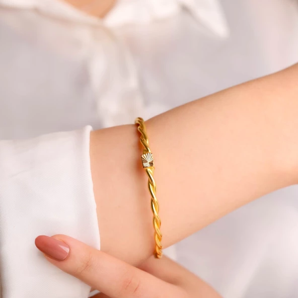 29 gr(gram) 22 Ayar Adana Parlağı Bilezik - Resim 2