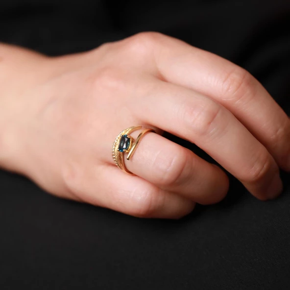 Taşlı Altın Yüzük T037035 - Resim 2