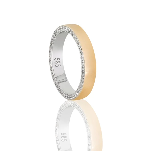 Altın Çift Alyans T045075-T045076 - Resim 3