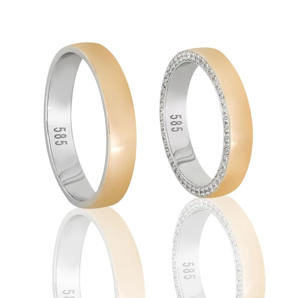 Altın Çift Alyans T045075-T045076 ürün görseli 1