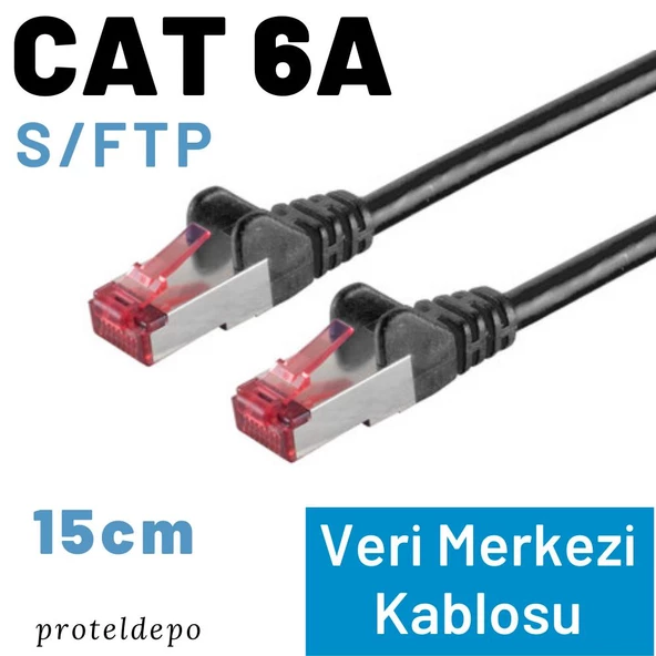 IRENIS CAT 6A Kablo, S/FTP Ethernet Data Center Patch Kablo, 15cm - 3