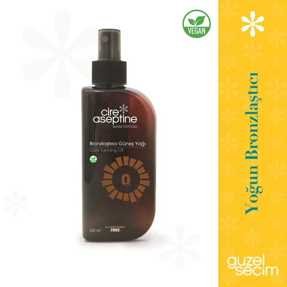 Cire Aseptine Bronzlaştırıcı Güneş Yağı 0 SPF 200 ml - 2
