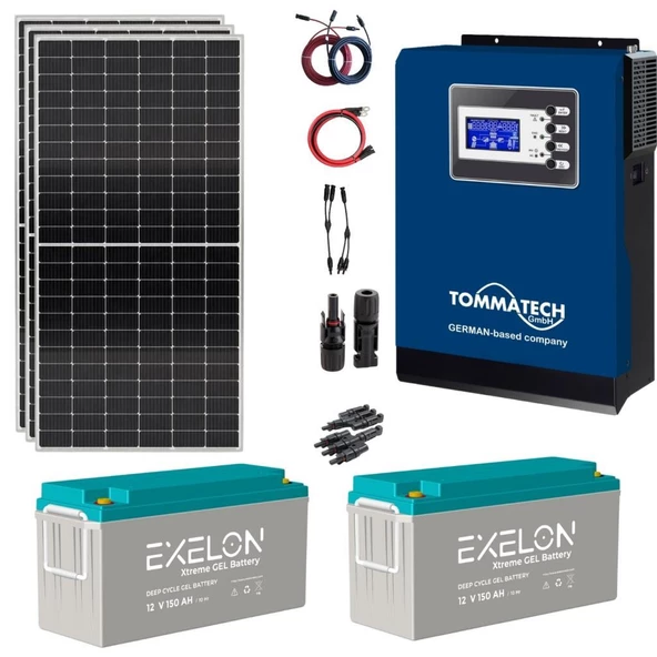 Teknovasyon Arge Güneş Enerjisi Bağ Evi Solar Paketi 3KVA İnverter 350W Güneş Paneli 150AH Jel Akü