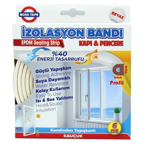 Geseus Epdm Pencere İzalasyon Bantı İzalasyon Fitili 9mmx6 Mt - 8