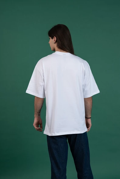 OVERSİZE CEP AKSESUARLI SIFIR YAKA PENYE ERKEK T-SHİRT - 5