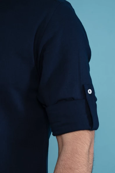 DORSS SLİMFİT HAKİM YAKA KETEN YAZLIK ERKEK GÖMLEK - Resim 11