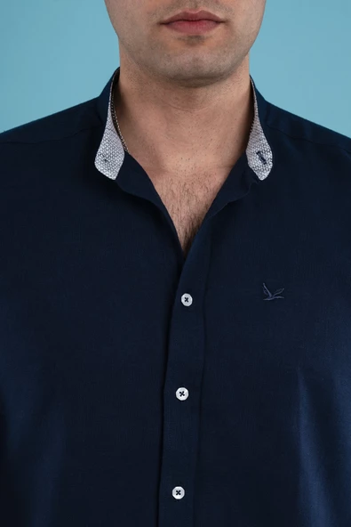 DORSS SLİMFİT HAKİM YAKA KETEN YAZLIK ERKEK GÖMLEK - Resim 10