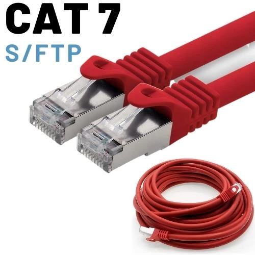 IRENIS CAT7 Kablo S/FTP LSZH Ethernet Network Lan Ağ Kablosu   5 Metre Kırmızı