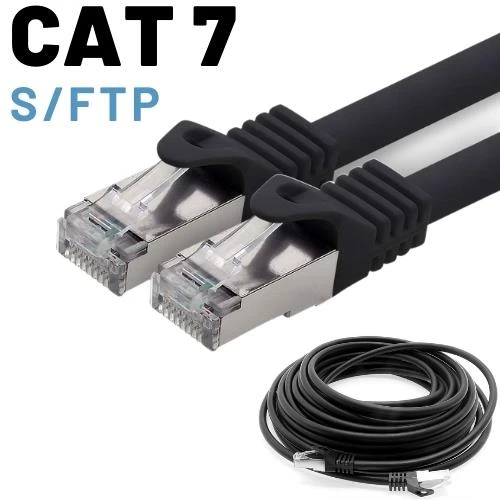 IRENIS CAT7 Kablo S/FTP LSZH Ethernet Network Lan Ağ Kablosu   7.50 Metre Siyah