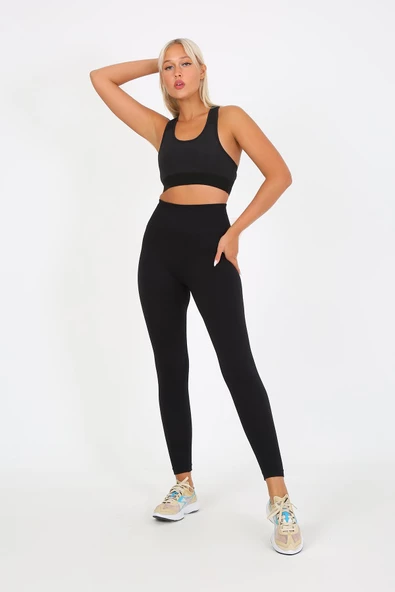 AuraFit 4036 Seamless Dikişsiz Push Up Toparlayıcı Yüksek Bel Uzun Tayt - 2