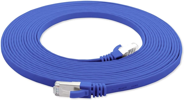 IRENIS CAT7 Kablo Yassı FTP Ethernet Network LAN Ağ Kablosu   50cm Yeşil - Resim 11